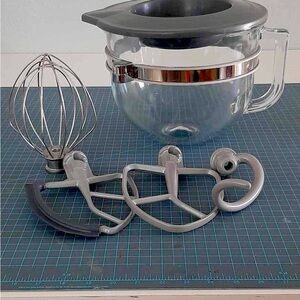 6qt kitchenaid mixer glass bowl